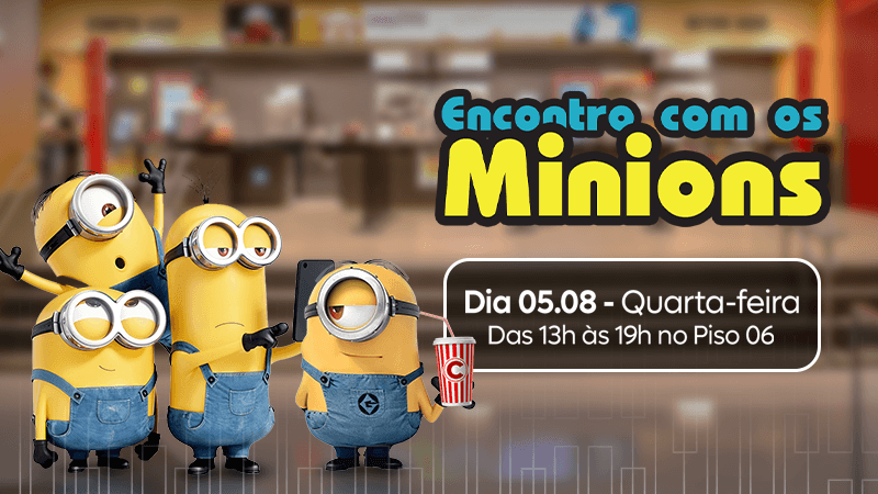 Ilustração do evento: Minions desembarcam no Patteo Urupema Shopping para encontro gratuito, nesta quarta-feira (5)